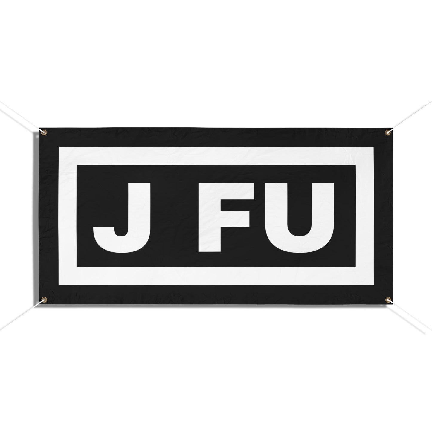 J FU Classic Logo Vinyl Banner: Your Space’s New Best Friend